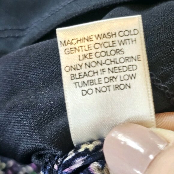 CJ Banks Blue Purple Blouse Layered Sequins Crinkle Micro Floral Sz 2X Sparkle - Picture 11 of 11